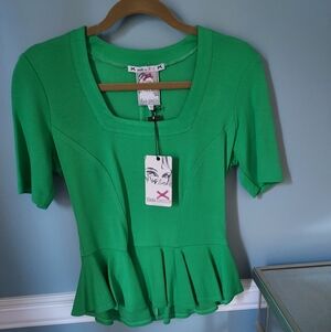 Green Peplum Top